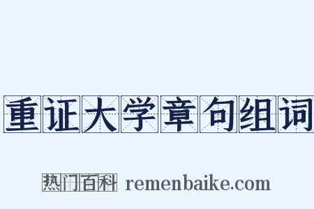 重证大学章句组词是什么意思的图片